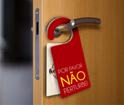 NÃO PERTURBE COM ALÇA PVC 0,50MM PREMIUM  BRANCO - NPPA4100C