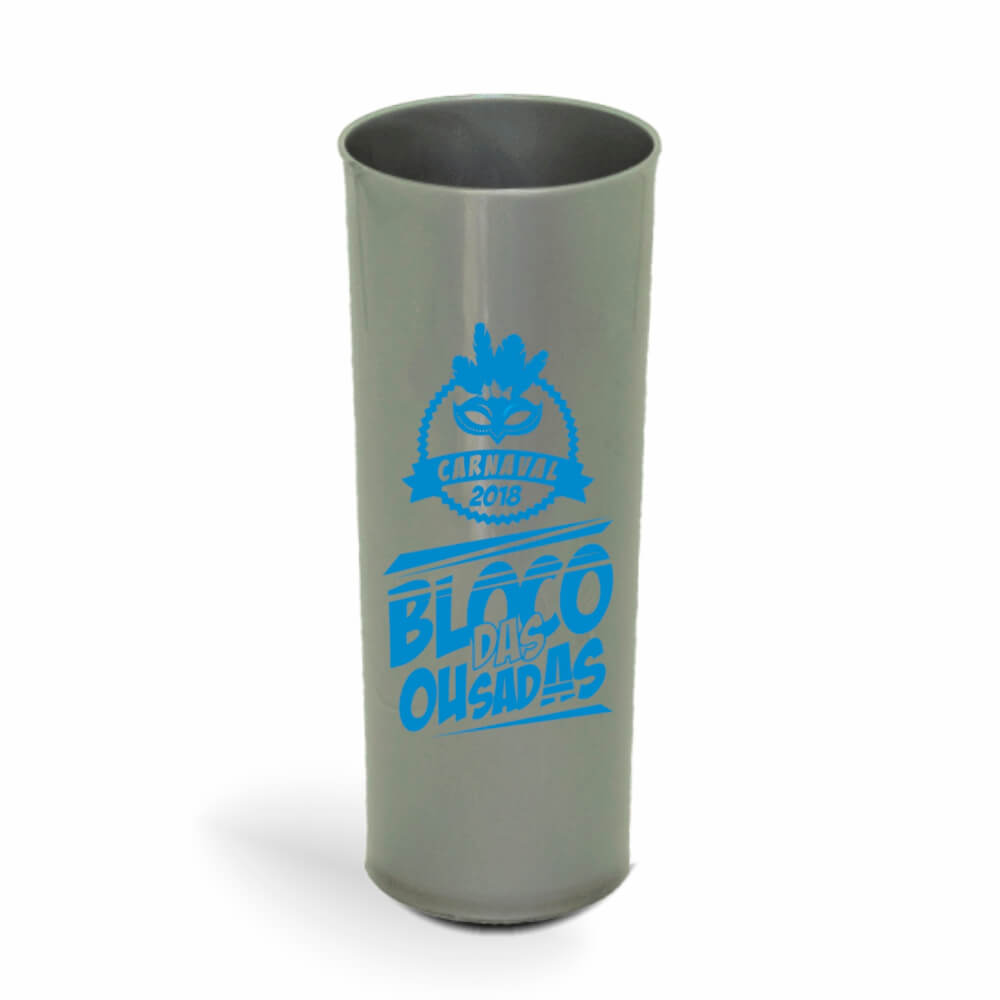 CANECA, COPOS E TAÇAS COPOS COPOS PLÁSTICOS LONG DRINK 350ML IMPRESSÃO 1 COR LEITOSO PRATA - BAUER0111