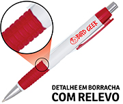 CANETAS IMPRESSÃO COLORIDA PLÁSTICAS COMERCIAL VERMELHA - GIFT0777