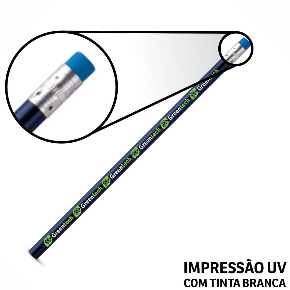 LÁPIS E GIZ DE CERA LÁPIS LÁPIS DE ESCREVER AZUL ESCURO RESINADO COM BORRACHA - GIFT1370