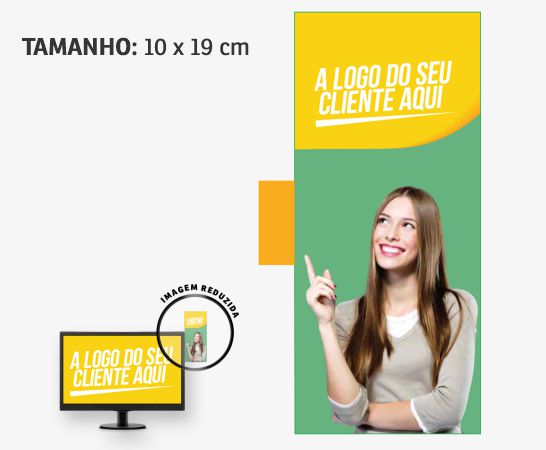 Display para Monitor Retangular em PVC Branco Premium 0,50mm 190x83mm 4x0 – 20 unidades
