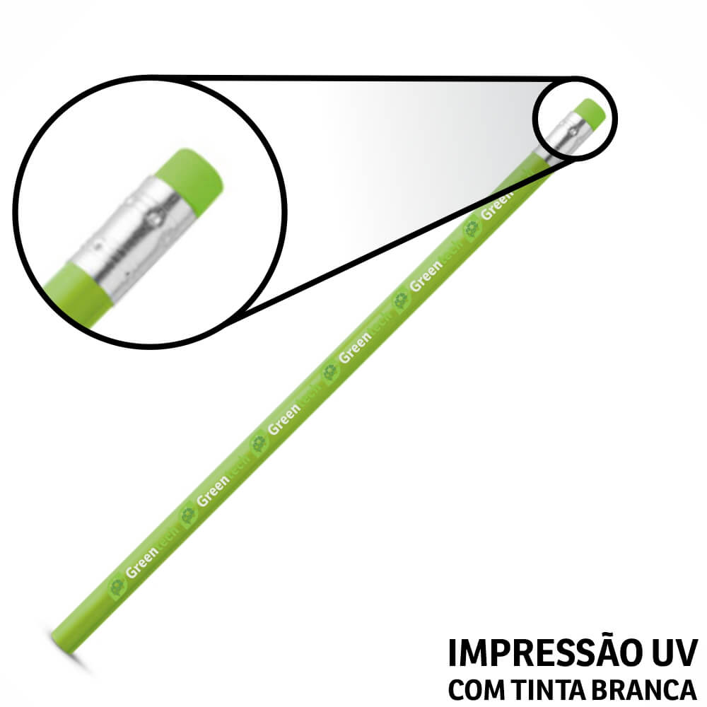 LÁPIS E GIZ DE CERA LÁPIS LÁPIS DE ESCREVER VERDE CLARO RESINADO COM BORRACHA - GIFT1352
