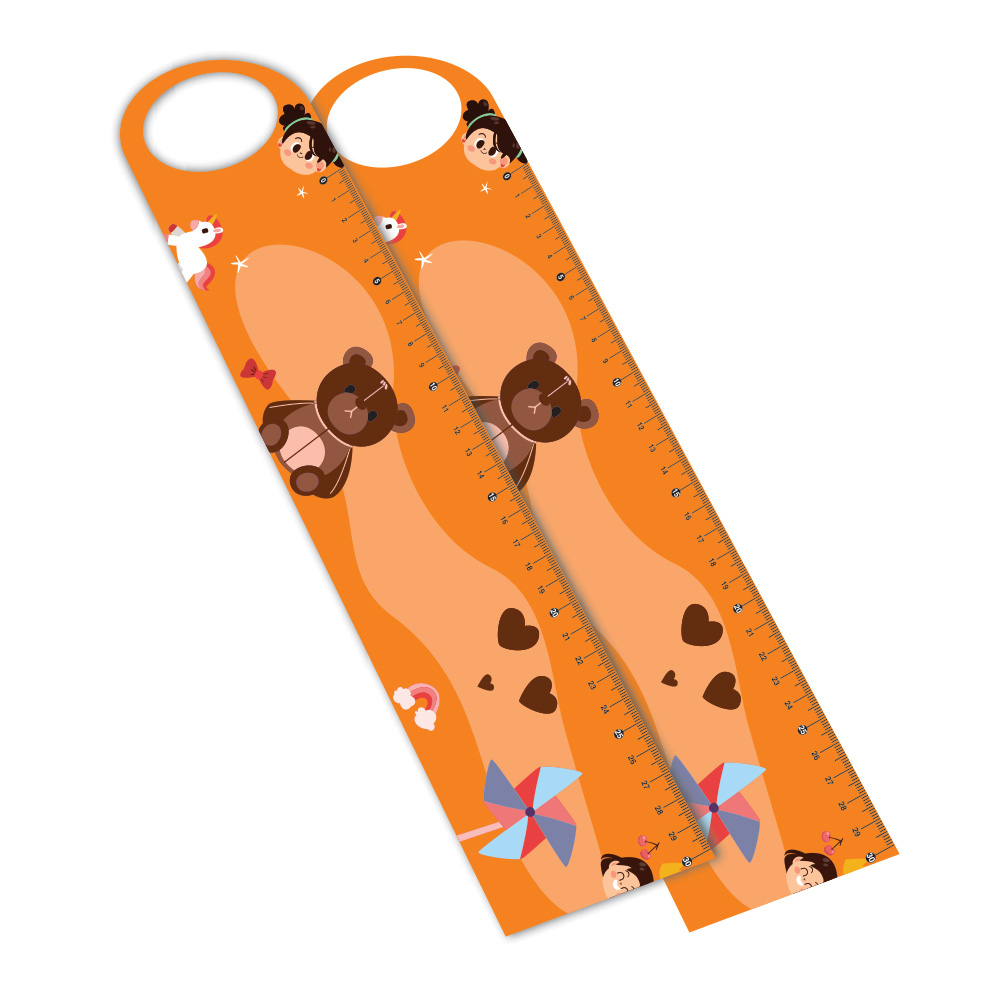 Régua em PVC Branco Premium 0,50mm Retangular com Furo 30cm 4x0 – 12 unidades