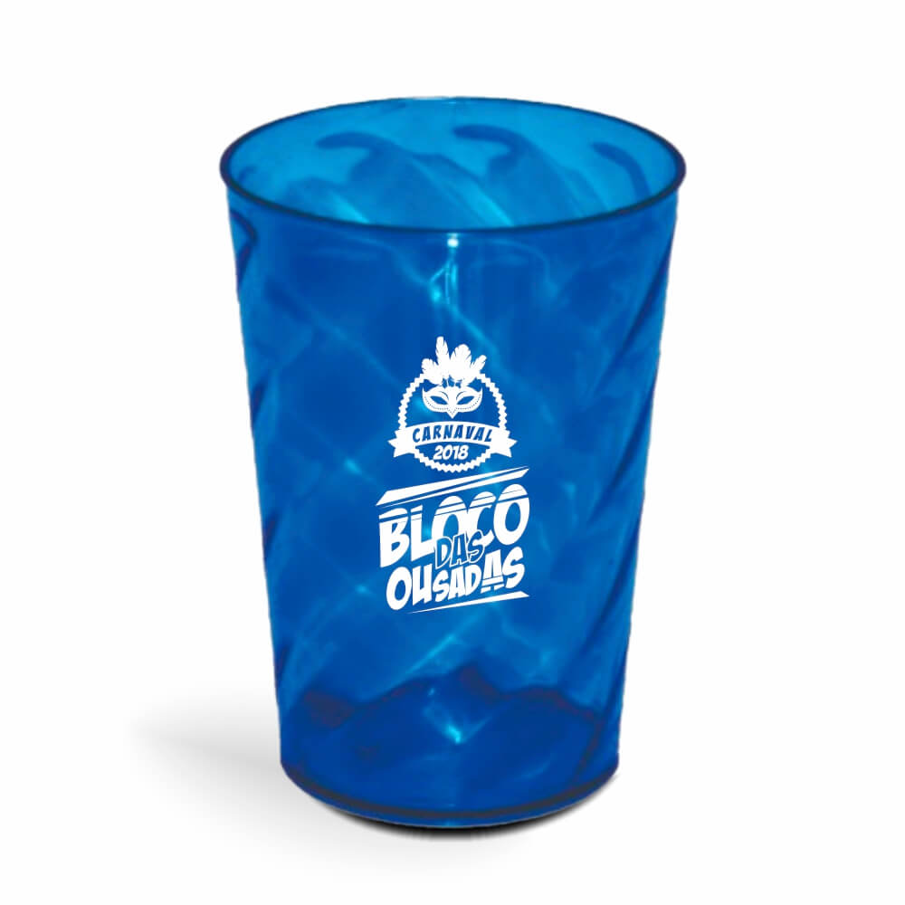 CANECA, COPOS E TAÇAS COPOS COPOS PLÁSTICOS COPO TWISTER 600ML IMPRESSÃO 1 COR TRANSPARENTE AZUL - BAUER0225