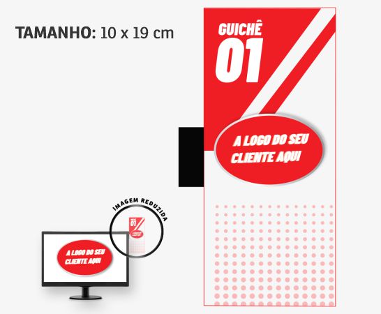 Display para Monitor Retangular em PVC Branco Premium 0,50mm 190x83mm 4x0 – 8 unidades