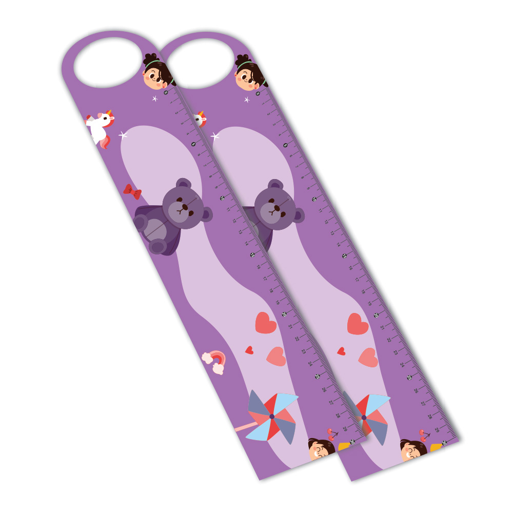 Régua em PVC Branco Premium 0,50mm Retangular com Furo 30cm 4x0 – 6 unidades