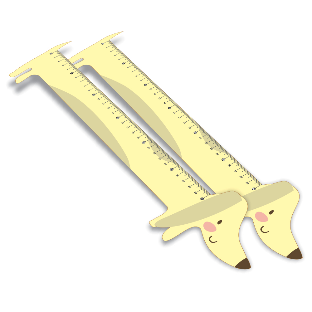 Régua Infantil em PVC Branco Premium 0,50mm Modelo Cachorro 30cm 4x0 – 30 unidades