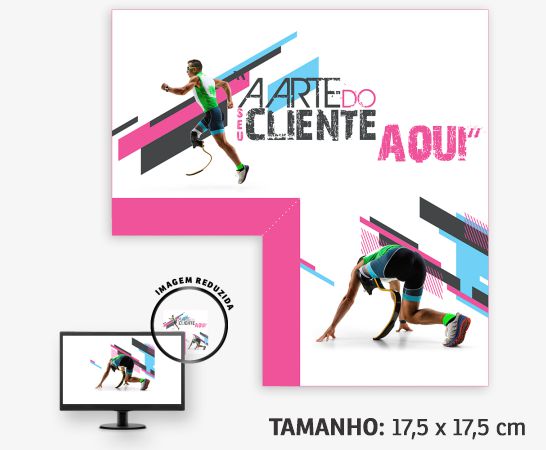 Display para Monitor Quadrado em PVC Branco Premium 0,50mm 175x175mm 4x0 – 2 unidades