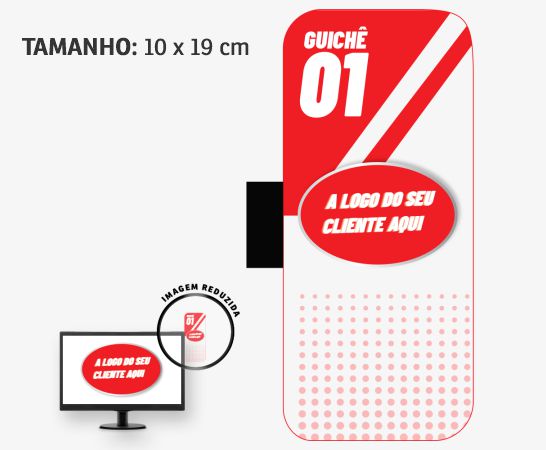 Display para Monitor em PVC Branco Premium 0,50mm 190x83mm 4x0 – 8 unidades (4 cantos)