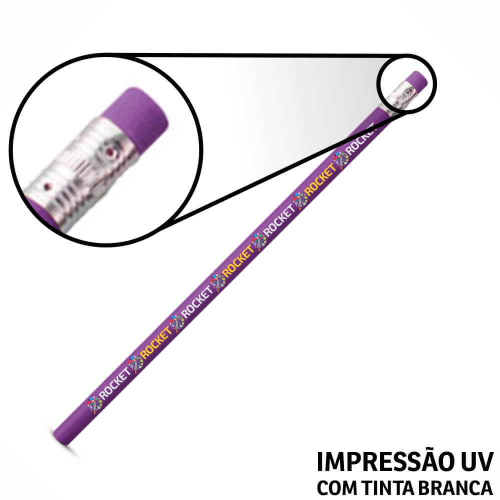 LÁPIS E GIZ DE CERA LÁPIS LÁPIS DE ESCREVER ROXO RESINADO COM BORRACHA - GIFT1355