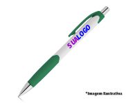 CANETAS IMPRESSÃO COLORIDA PLÁSTICAS CARIBE WHITE VERDE - GIFT0379