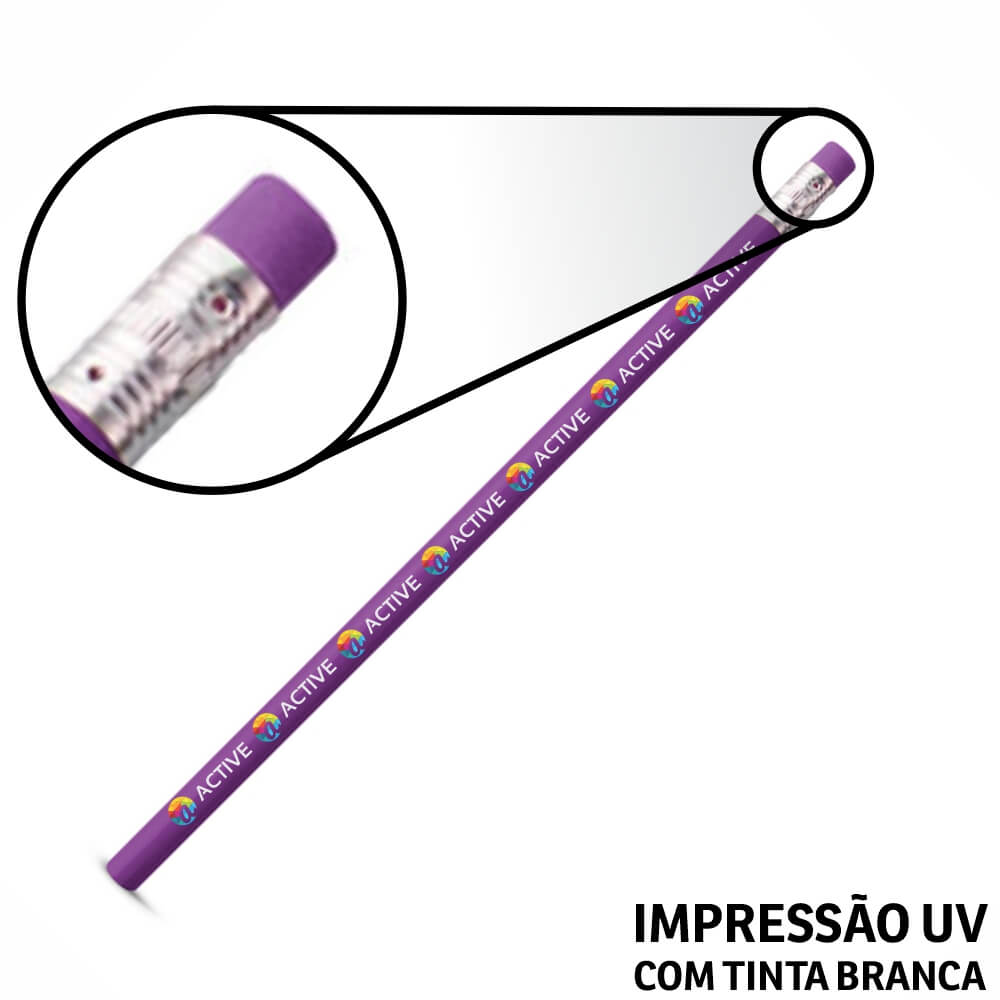 LÁPIS E GIZ DE CERA LÁPIS LÁPIS DE ESCREVER ROXO RESINADO COM BORRACHA - GIFT1354