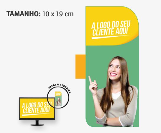 Display para Monitor em PVC Branco Premium 0,50mm 190x83mm 4x0 – 20 unidades