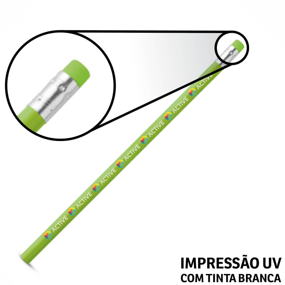 LÁPIS E GIZ DE CERA LÁPIS LÁPIS DE ESCREVER VERDE CLARO RESINADO COM BORRACHA - GIFT1349