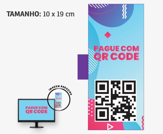 Display para Monitor Retangular em PVC Branco Premium 0,50mm 190x83mm 4x0 – 24 unidades