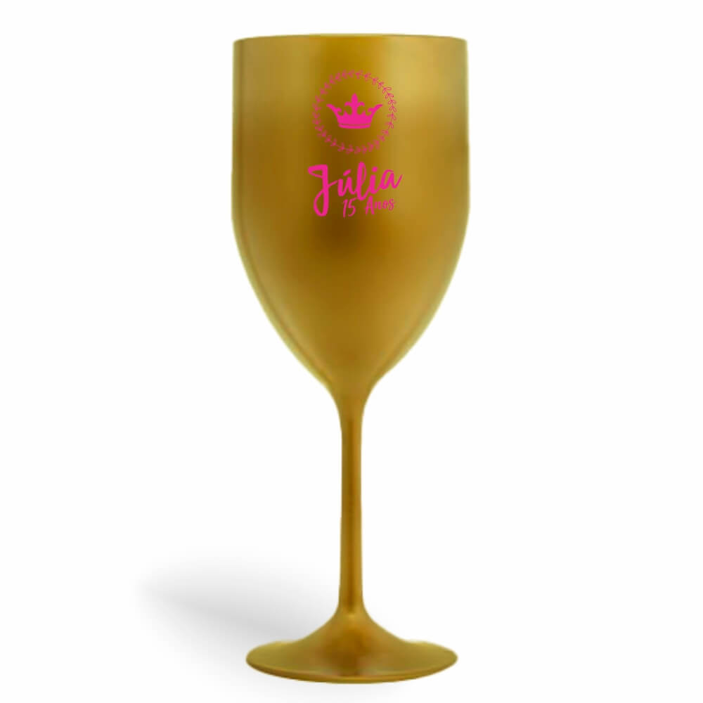 CANECA, COPOS E TAÇAS TAÇAS TAÇAS PLÁSTICAS TAÇA DE VINHO 330ML IMPRESSÃO 1 COR LEITOSA DOURADA - BAUER0424