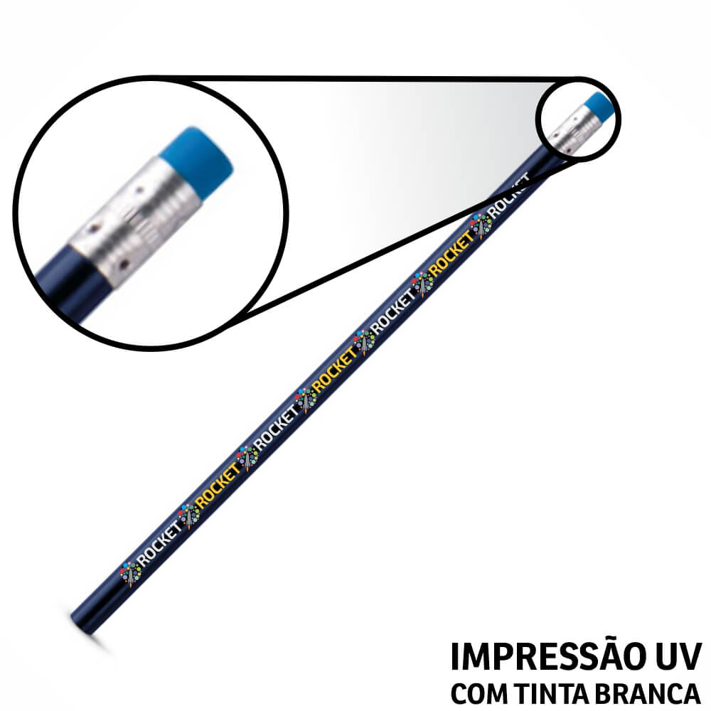 LÁPIS E GIZ DE CERA LÁPIS LÁPIS DE ESCREVER AZUL ESCURO RESINADO COM BORRACHA - GIFT1371