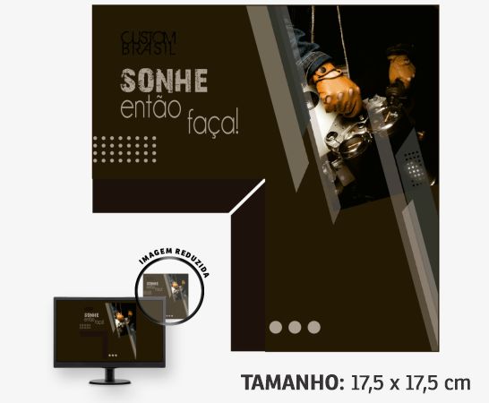 Display para Monitor Quadrado em PVC Branco Premium 0,50mm 175x175mm 4x0 – 24 unidades