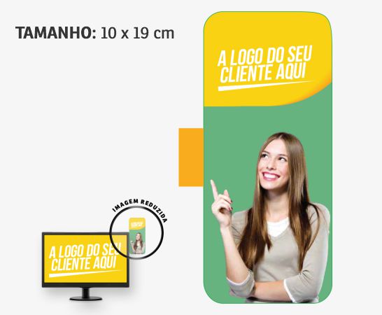 Display para Monitor em PVC Branco Premium 0,50mm 190x83mm 4x0 – 20 unidades (4 cantos)