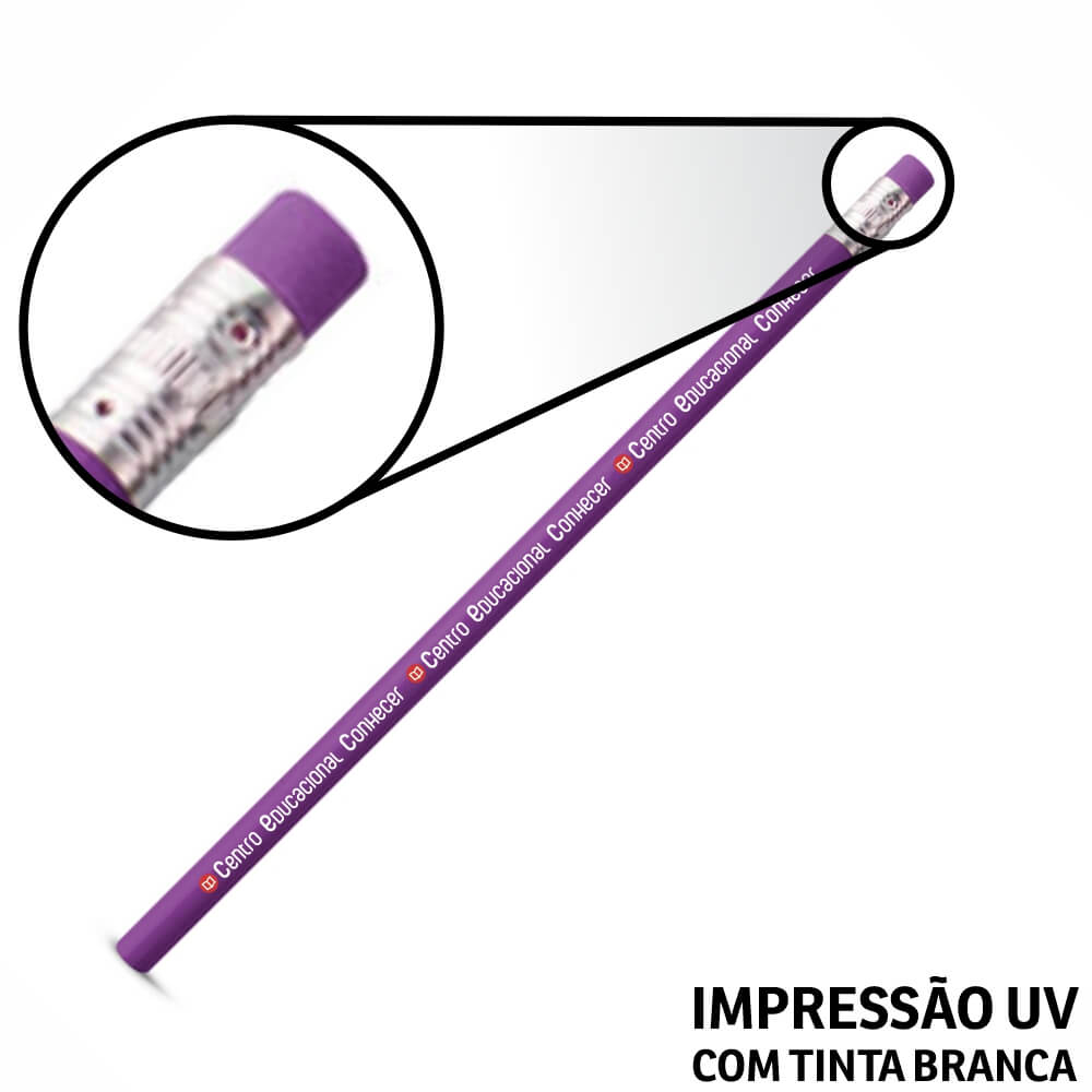 LÁPIS E GIZ DE CERA LÁPIS LÁPIS DE ESCREVER ROXO RESINADO COM BORRACHA - GIFT1356