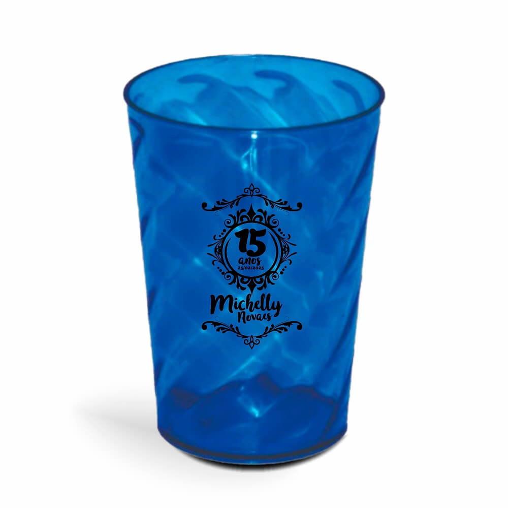 CANECA, COPOS E TAÇAS COPOS COPOS PLÁSTICOS COPO TWISTER 600ML IMPRESSÃO 1 COR TRANSPARENTE AZUL - BAUER0223