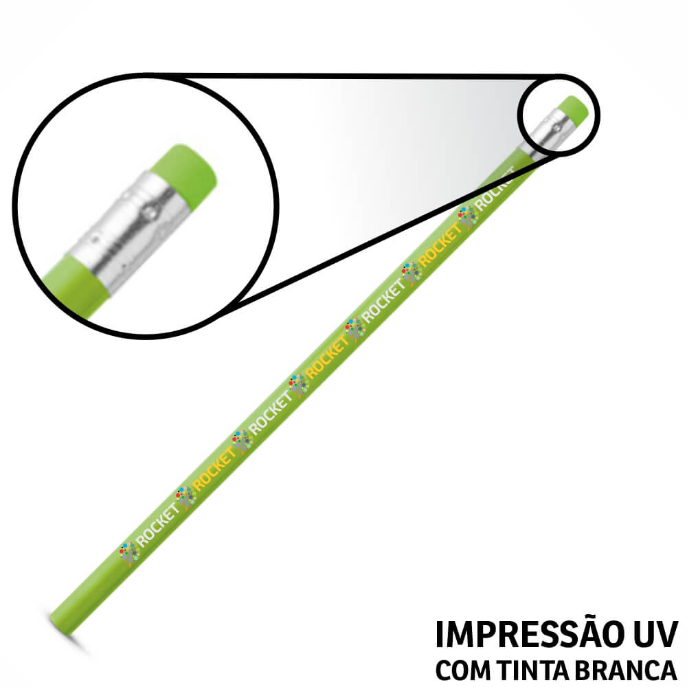 LÁPIS E GIZ DE CERA LÁPIS LÁPIS DE ESCREVER VERDE CLARO RESINADO COM BORRACHA - GIFT1350