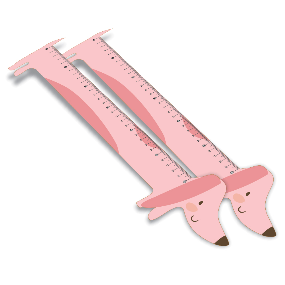 Régua Infantil em PVC Branco Premium 0,50mm Modelo Cachorro 20cm 4x0 – 100 unidades