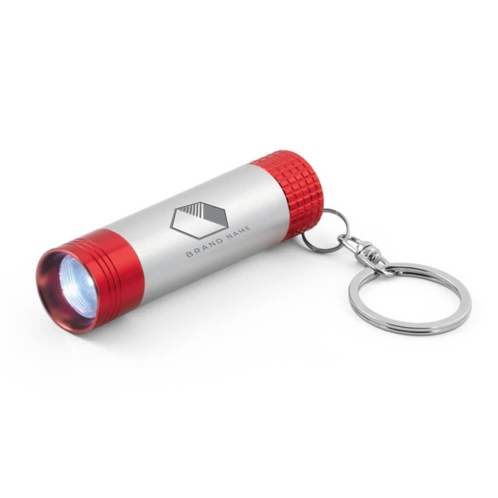 ABRIDORES E CHAVEIROS CHAVEIRO GRAVAÇÃO A LASER ALUMÍNIO COM LED BRIGHTER DETALHE VERMELHO - GIFT1486