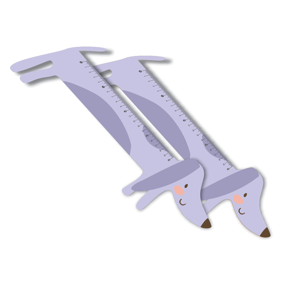Régua Infantil em PVC Branco Premium 0,50mm Modelo Cachorro 20cm 4x0 – 64 unidades