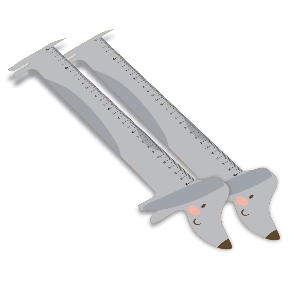 Régua Infantil em PVC Branco Premium 0,50mm Modelo Cachorro 30cm 4x0 – 9 unidades