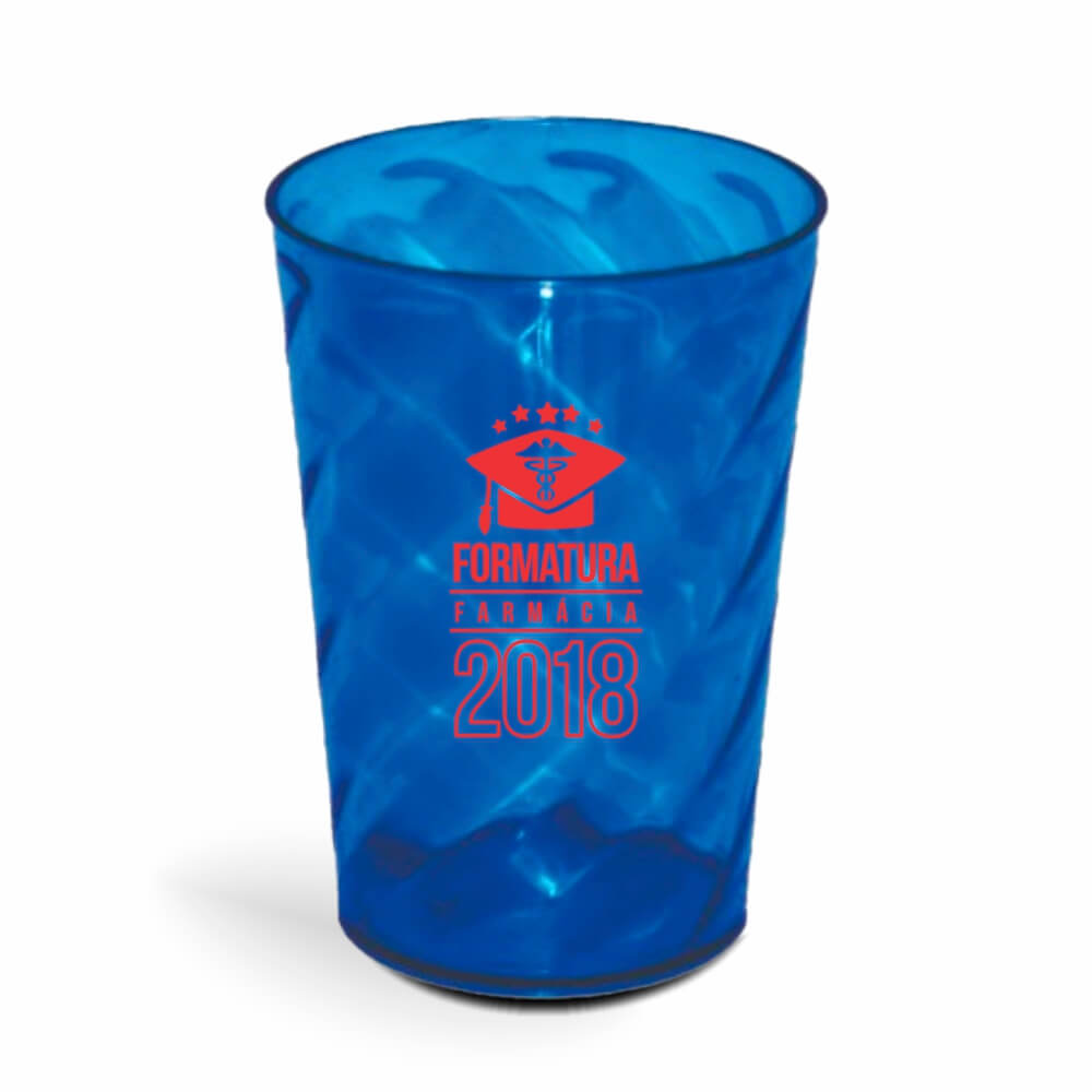 CANECA, COPOS E TAÇAS COPOS COPOS PLÁSTICOS COPO TWISTER 600ML IMPRESSÃO 1 COR TRANSPARENTE AZUL - BAUER0224