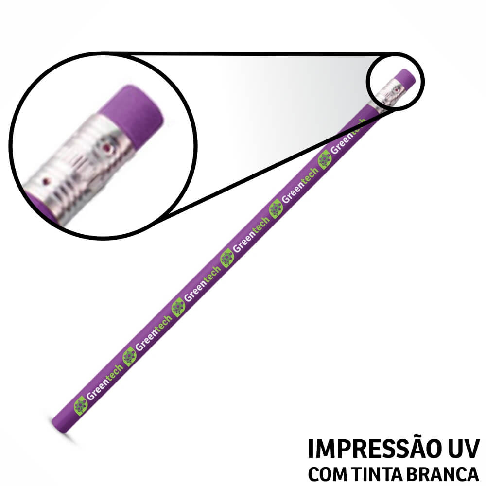 LÁPIS E GIZ DE CERA LÁPIS LÁPIS DE ESCREVER ROXO RESINADO COM BORRACHA - GIFT1353