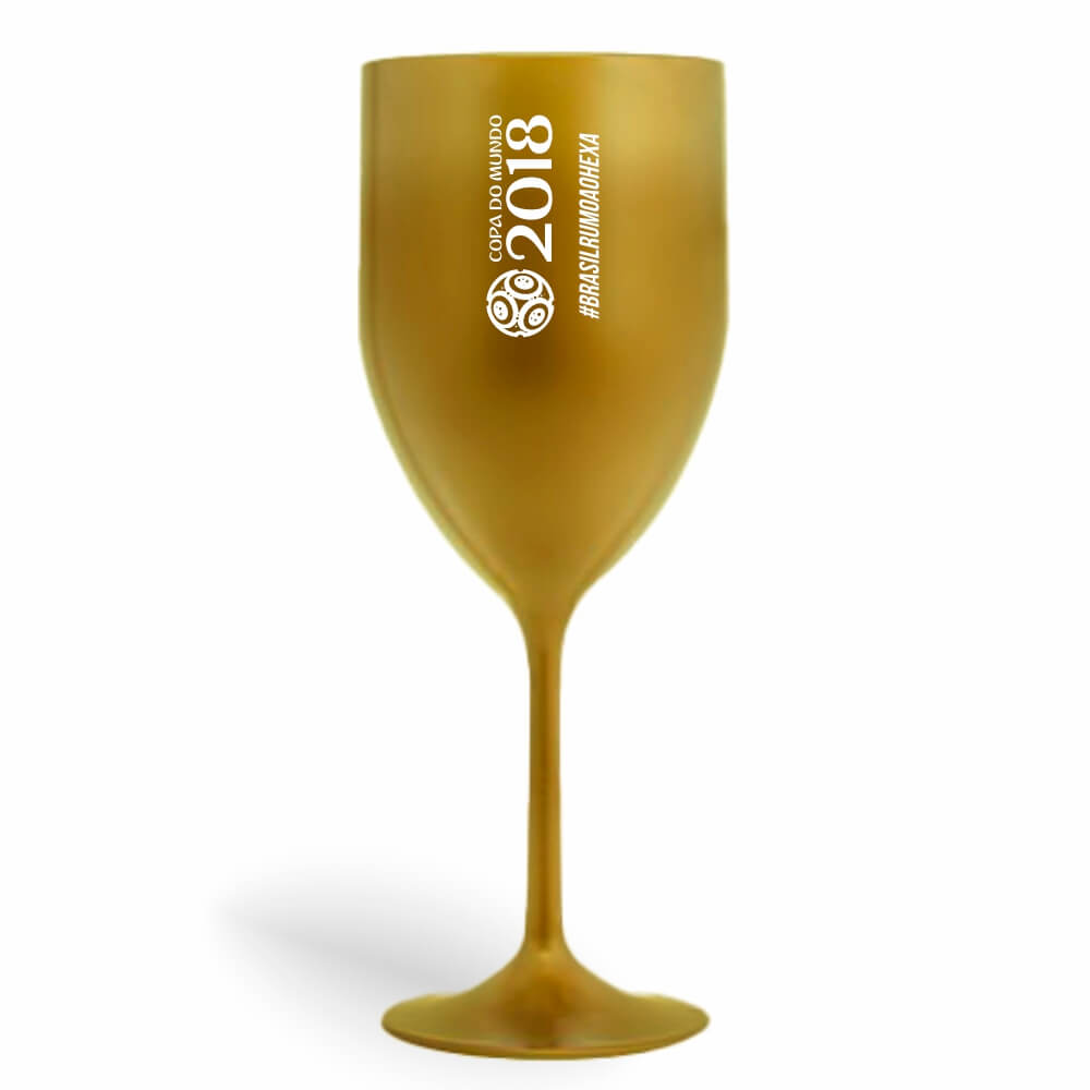 CANECA, COPOS E TAÇAS TAÇAS TAÇAS PLÁSTICAS TAÇA DE VINHO 330ML IMPRESSÃO 1 COR LEITOSA DOURADA - BAUER0426