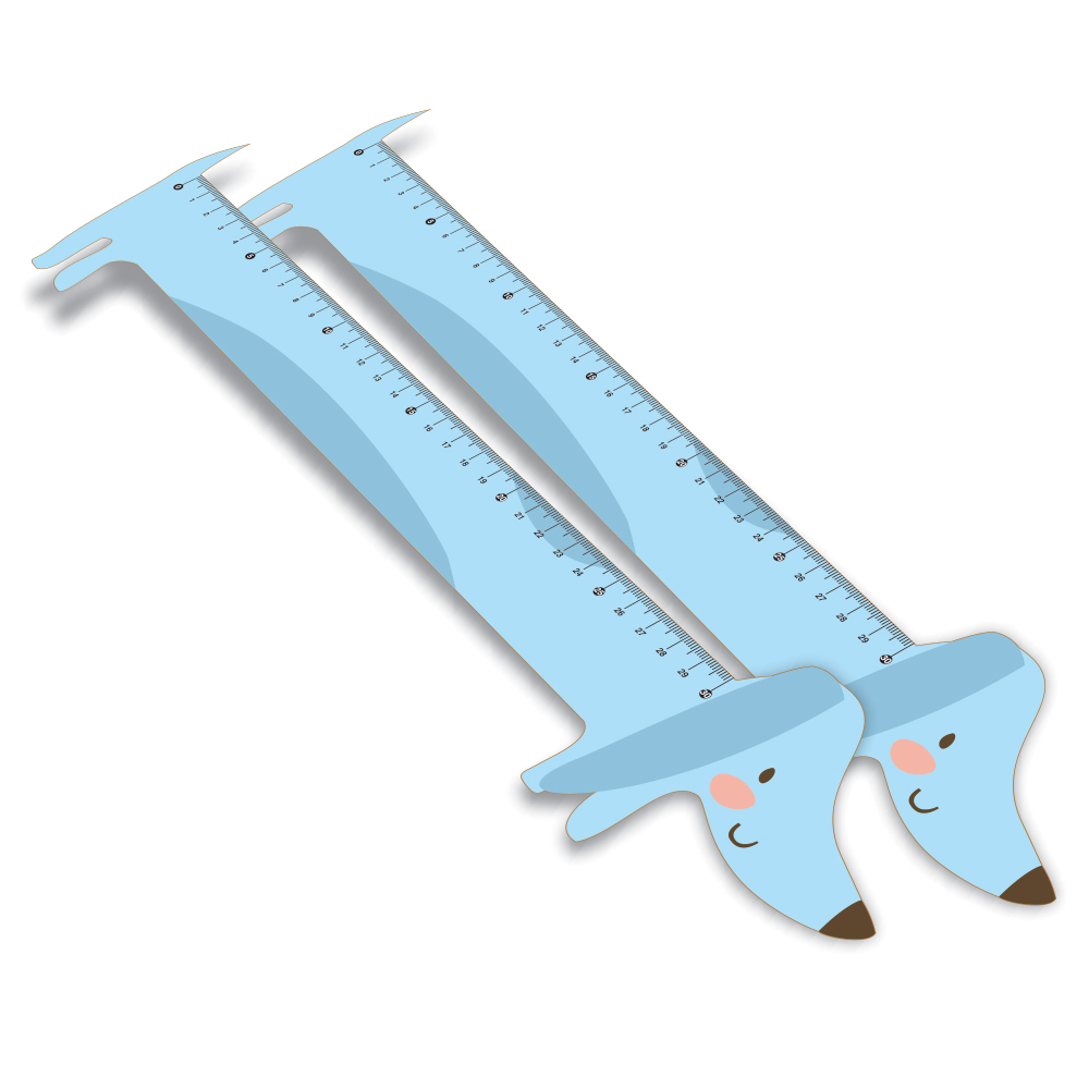 Régua Infantil em PVC Branco Premium 0,50mm Modelo Cachorro 30cm 4x0 – 63 unidades