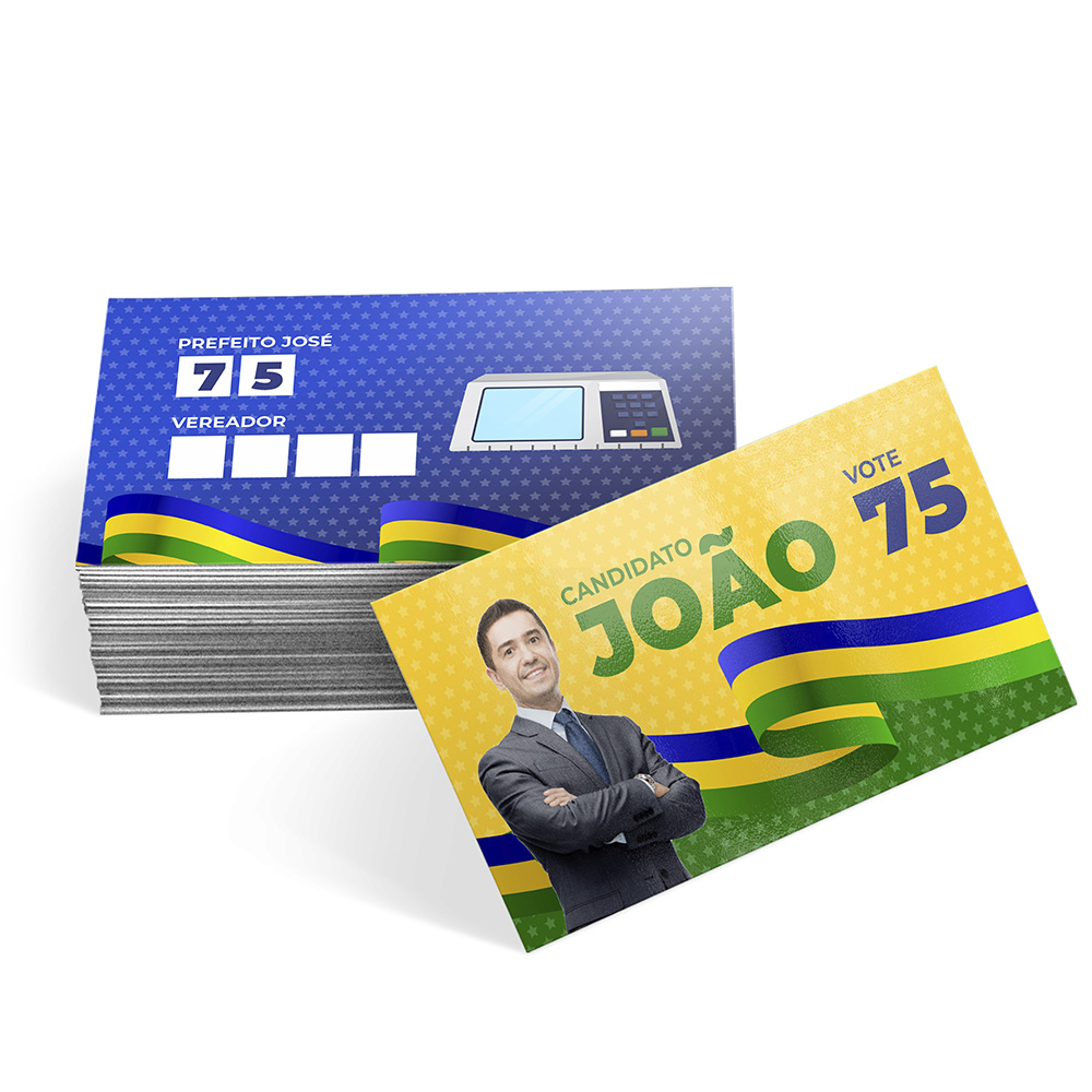 ELEIÇÕES 2024 CARTÕES DE VISITA COUCHÊ 250G VERNIZ TOTAL FRENTE  - CP215000CC
