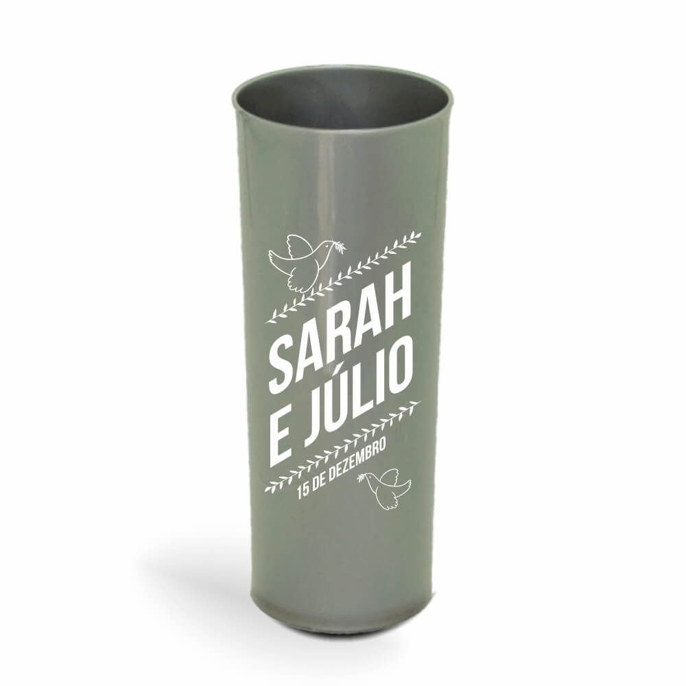 CANECA, COPOS E TAÇAS COPOS COPOS PLÁSTICOS LONG DRINK 350ML IMPRESSÃO 1 COR LEITOSO PRATA - BAUER0113