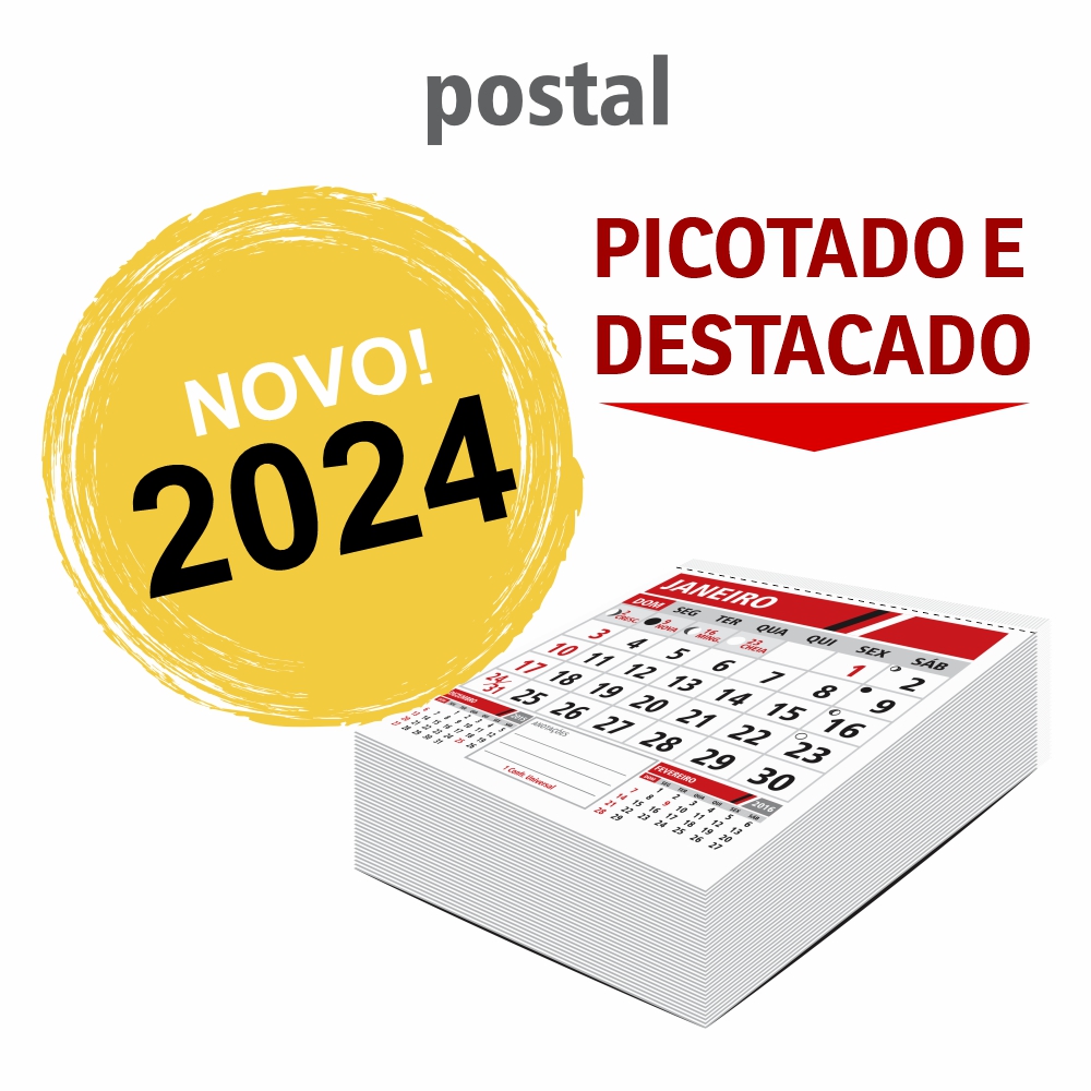 CALENDÁRIOS E FOLHINHAS 2024 BLOCOS DE CALENDÁRIO PARA POSTAL 80X80MM - CBPA2022