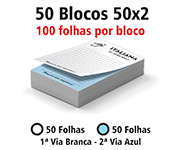 BLOCOS, COMANDAS, RECEITUÁRIOS E TALÕES BLOCOS E TALÕES  50 FOLHAS  AUTOCOPIATIVO 56G 50X2 75X105MM - AC565