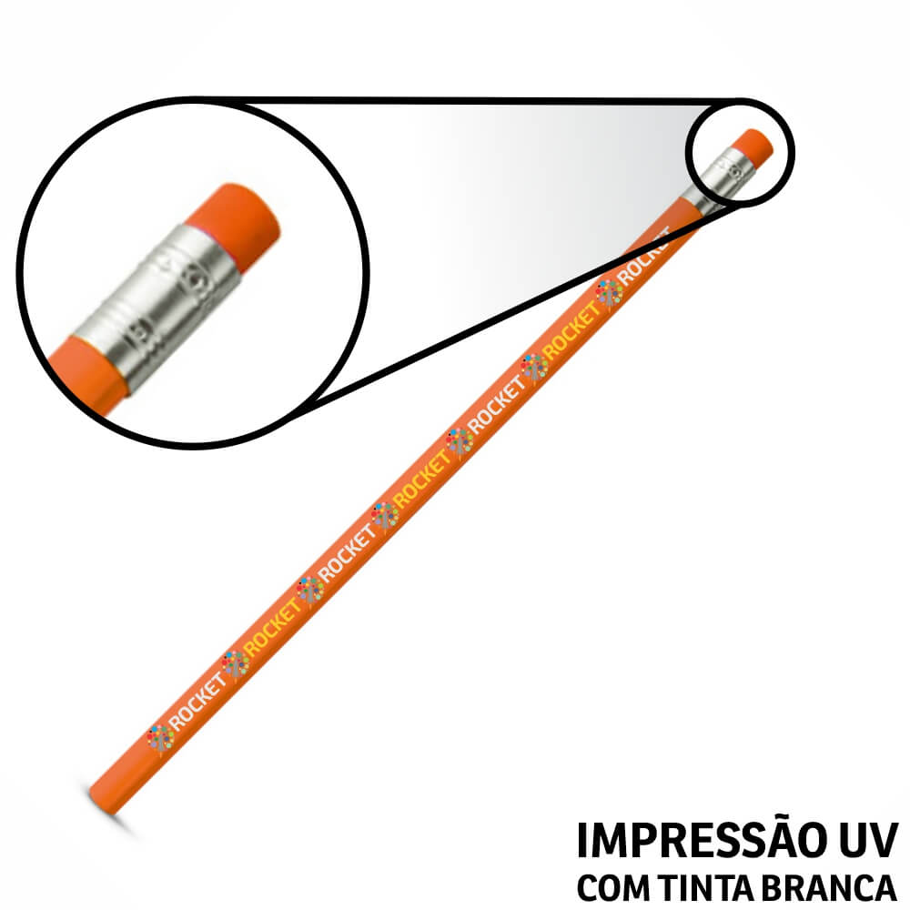 LÁPIS E GIZ DE CERA LÁPIS LÁPIS DE ESCREVER LARANJA RESINADO COM BORRACHA - GIFT1362