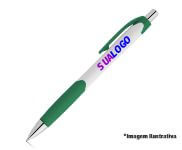 CANETAS IMPRESSÃO COLORIDA PLÁSTICAS CARIBE WHITE VERDE - GIFT0378