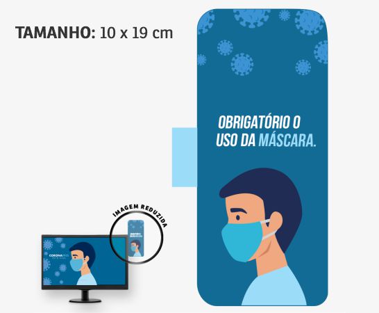 Display para Monitor em PVC Branco Premium 0,50mm 190x83mm 4x0 – 16 unidades (4 cantos)