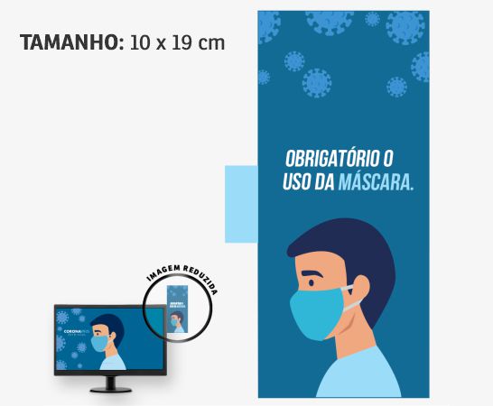 Display para Monitor Retangular em PVC Branco Premium 0,50mm 190x83mm 4x0 – 16 unidades