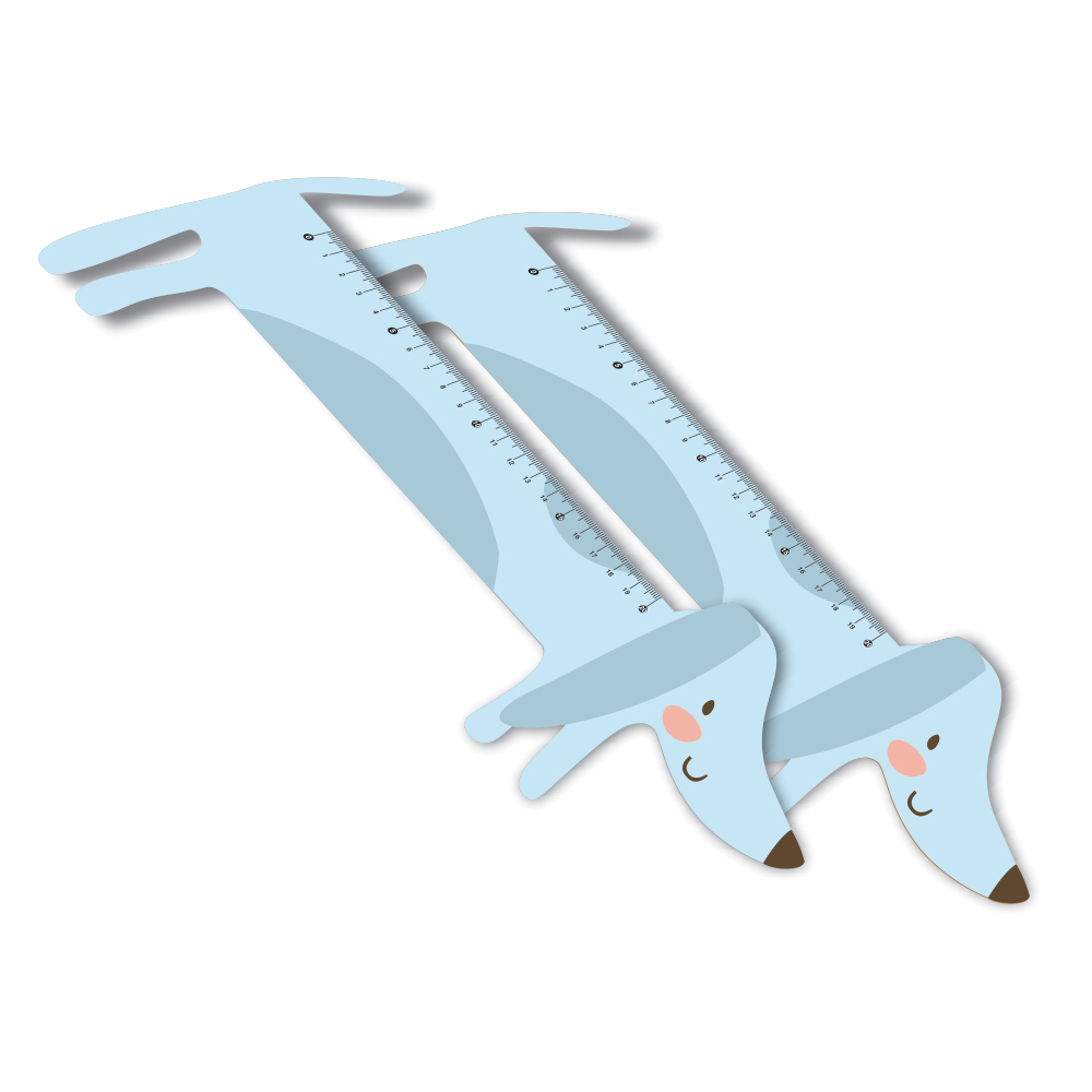 Régua Infantil em PVC Branco Premium 0,50mm Modelo Cachorro 20cm 4x0 – 30 unidades