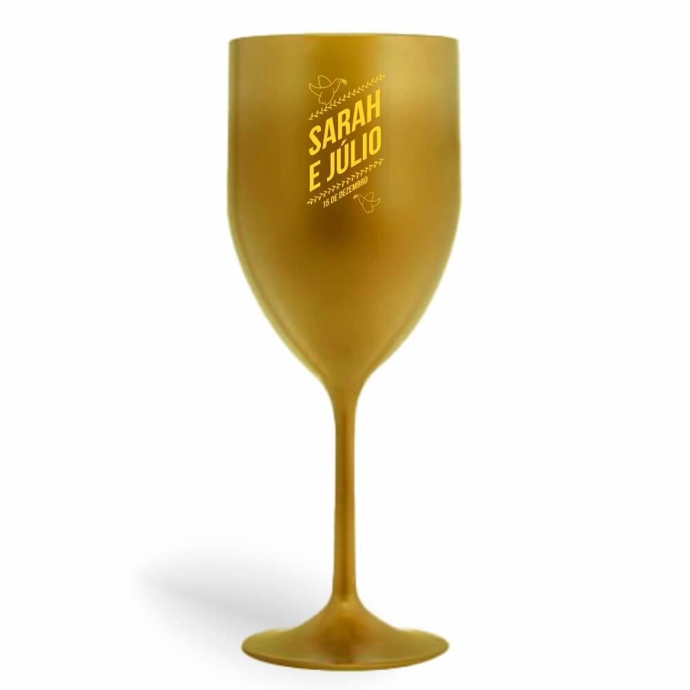 CANECA, COPOS E TAÇAS TAÇAS TAÇAS PLÁSTICAS TAÇA DE VINHO 330ML IMPRESSÃO 1 COR LEITOSA DOURADA - BAUER0425