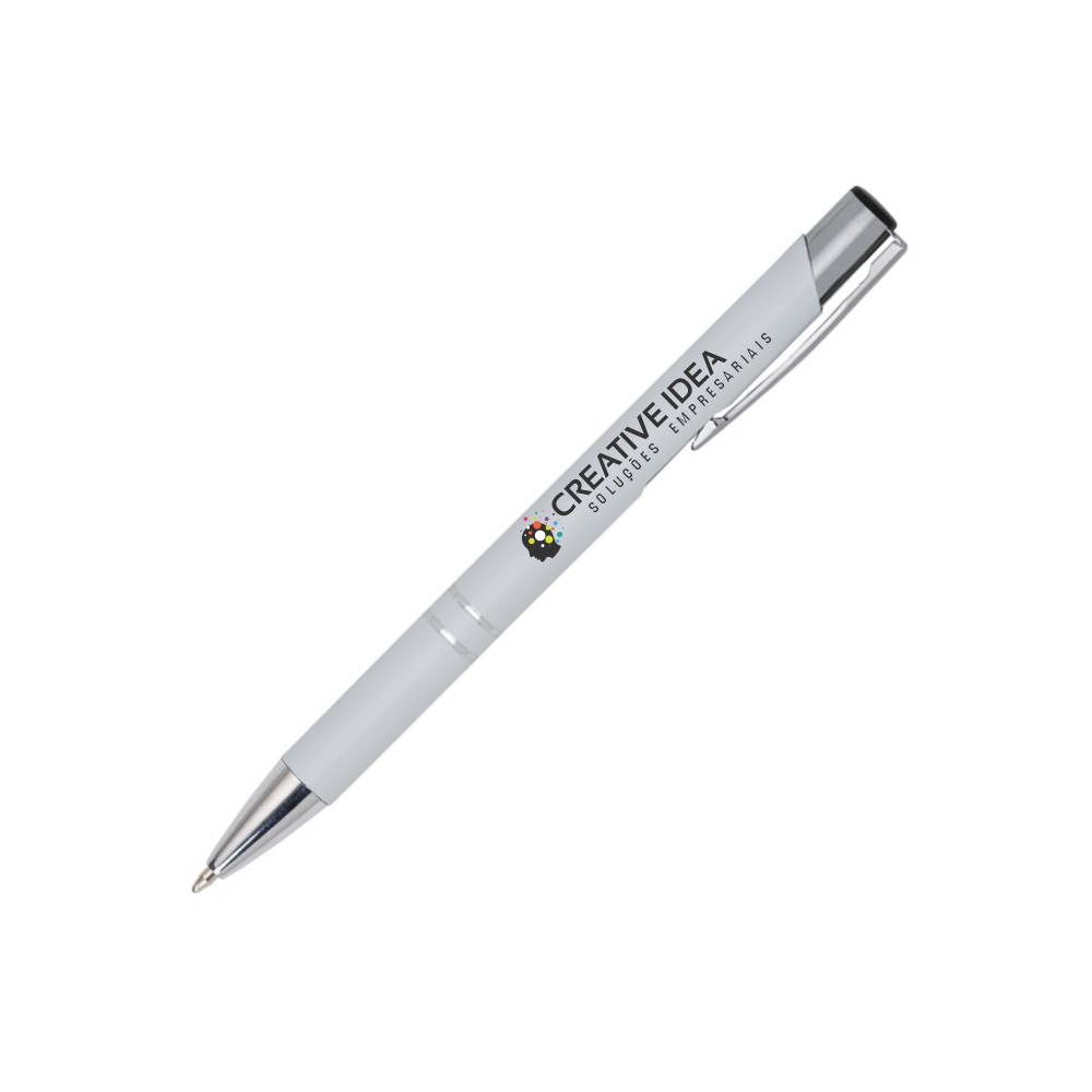 CANETAS IMPRESSÃO COLORIDA LINHA PREMIUM BETA ACABAMENTO METALIZADO BRANCA - GIFT0654